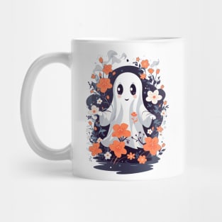 cute ghost and flowers Mug